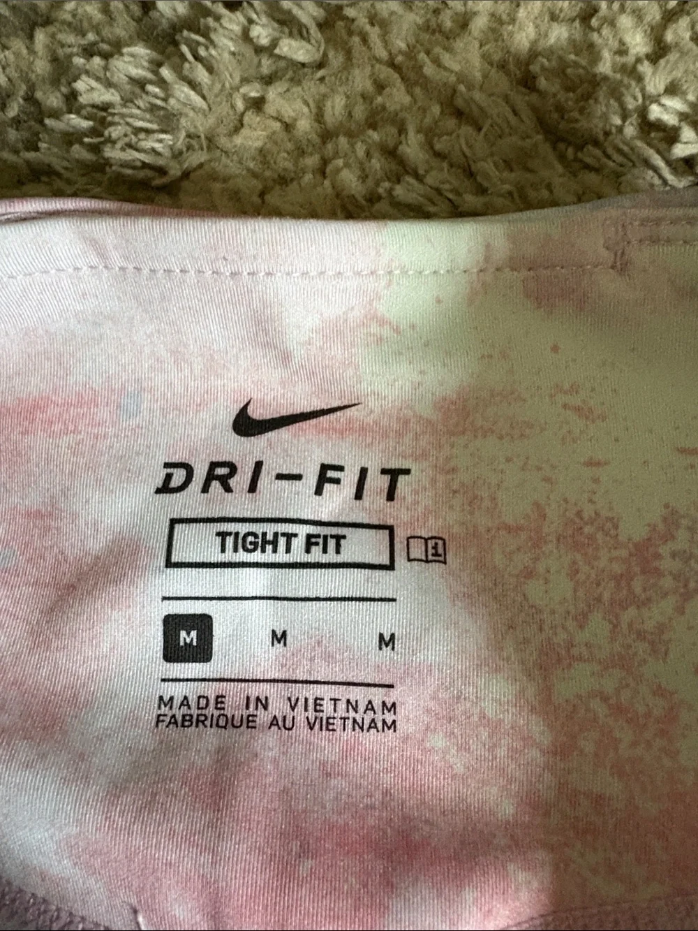 Nike Girls' Pink and White Tie-Dye Pocket Leggings